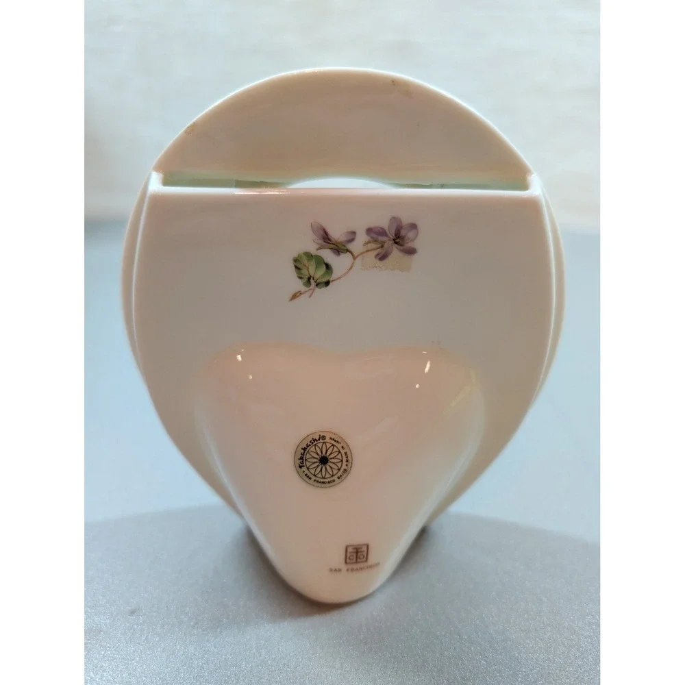 Takahashi San Francisco Vintage Porcelain Floral Picture Frame Violets Japan